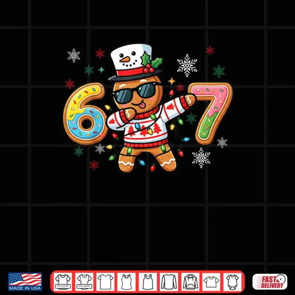 Design Gingerbread Dance dab Christmas Six Seven 67 Ice Cream Drip Shirt