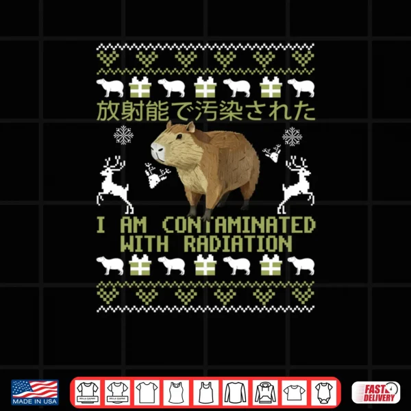 Green Capybara Contaminated by Radiation Ugly Xmas Sweaters Shirt 4 Design Green Capybara Contaminated by Radiation Ugly Xmas Sweaters Shirt