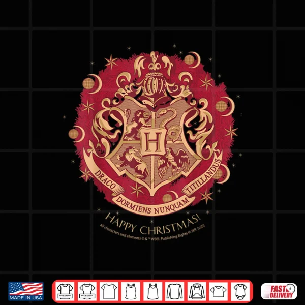 Design Happy Christmas Hogwarts Emblem Shirt