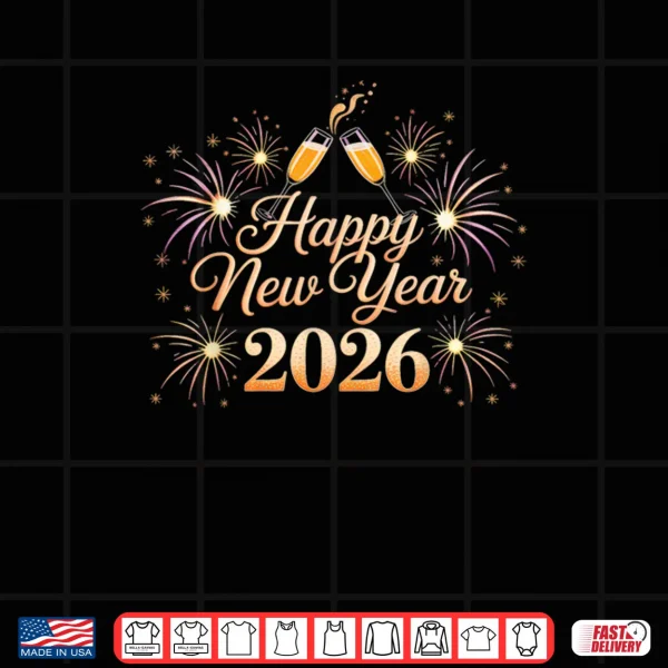 Happy New Year 2026 Party Shirt 3 Design Happy New Year 2026 Party Shirt