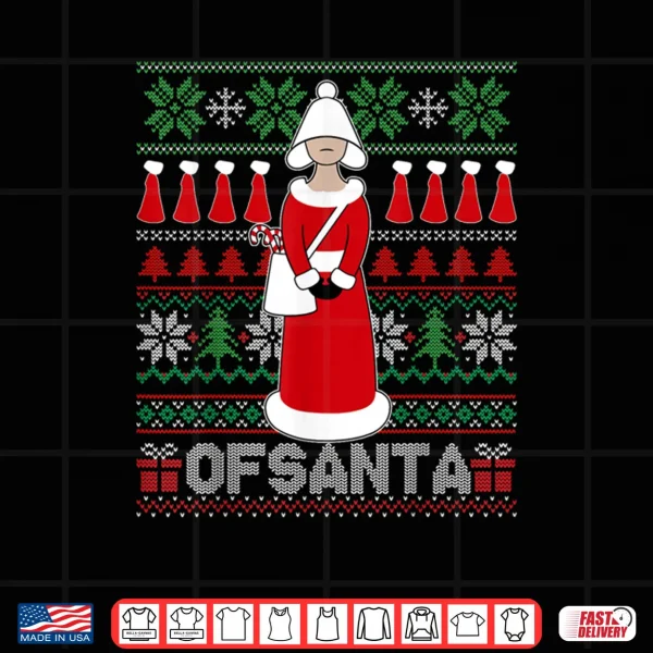 Design Holiday Knit Parody Graphic with Festive Red Cloak Character Shirt