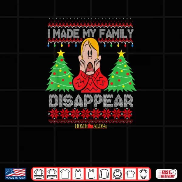 Design Home Alone Christmas I Made My Family Disappear Kevin Scream Shirt