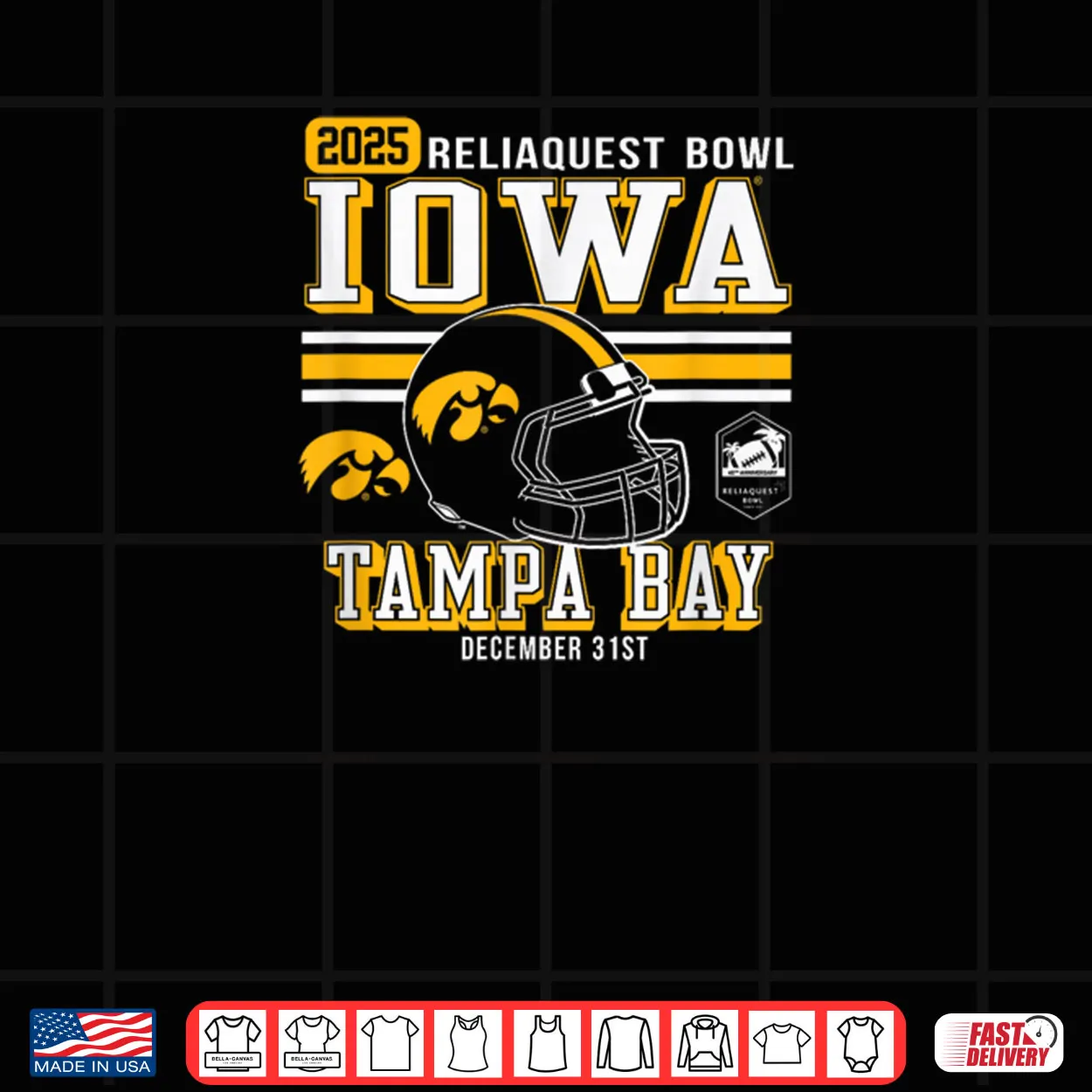 Iowa Hawkeyes ReliaQuest Bowl 2025 Officially Licensed Shirt Iowa Hawkeyes ReliaQuest Bowl 2025 Officially Licensed Shirt