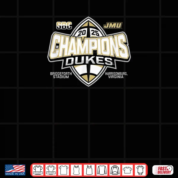 Design James Madison Dukes Sun Belt Champs 2025 Football Shirt