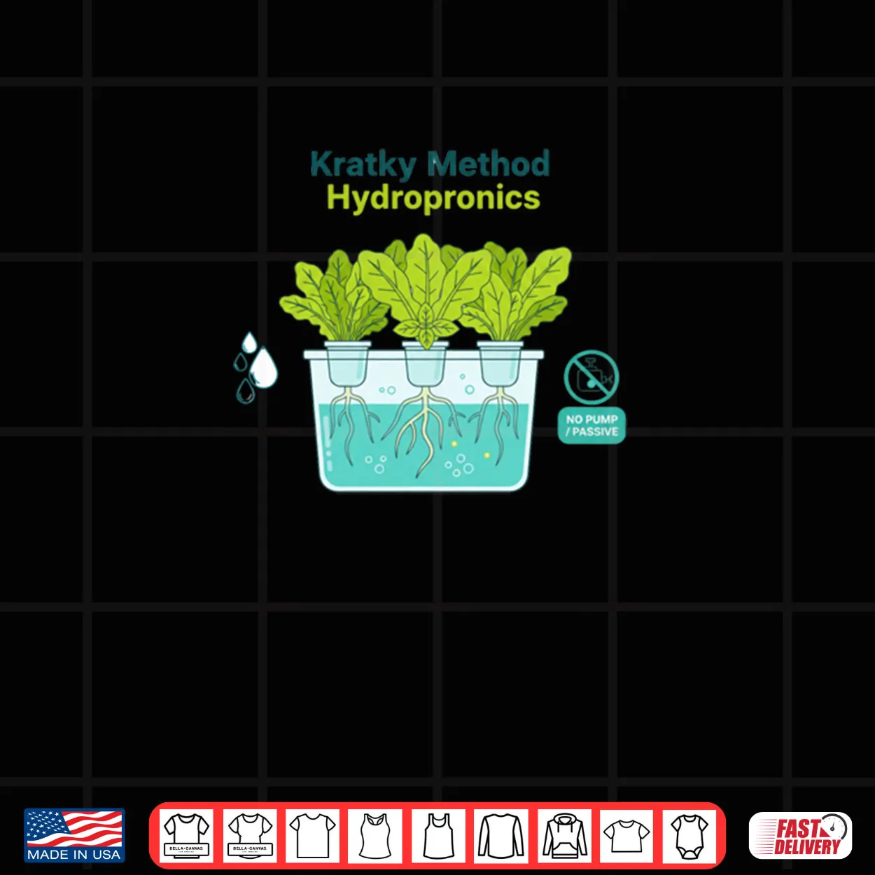 Kratky Method Hydroponics Diagram Simple Passive Gardening Shirt Kratky Method Hydroponics Diagram Simple Passive Gardening Shirt
