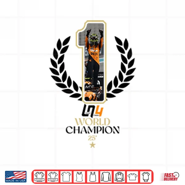 Lando Norris F1 2025 World Champion Shirt 3 Design Lando Norris F1 2025 World Champion Shirt
