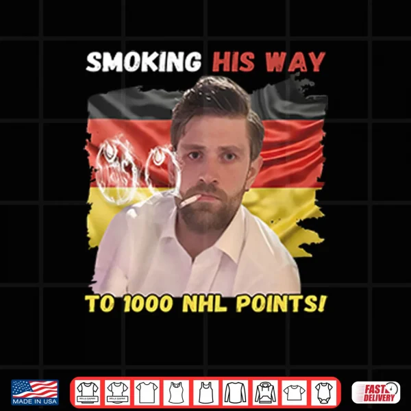 Design Leon Draisaitl Smoking His Way To NHL 1000 Points Shirt