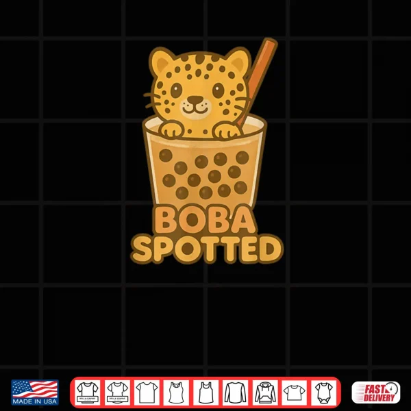 Leopard Spotted Cat Boba Bubble Tea Cute Kawaii Funny Humor Shirt 3 Design Leopard Spotted Cat Boba Bubble Tea Cute Kawaii Funny Humor Shirt