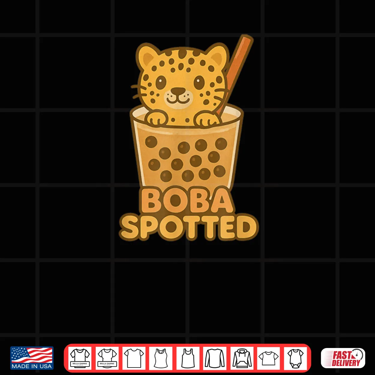 Leopard Spotted Cat Boba Bubble Tea Cute Kawaii Funny Humor Shirt Leopard Spotted Cat Boba Bubble Tea Cute Kawaii Funny Humor Shirt