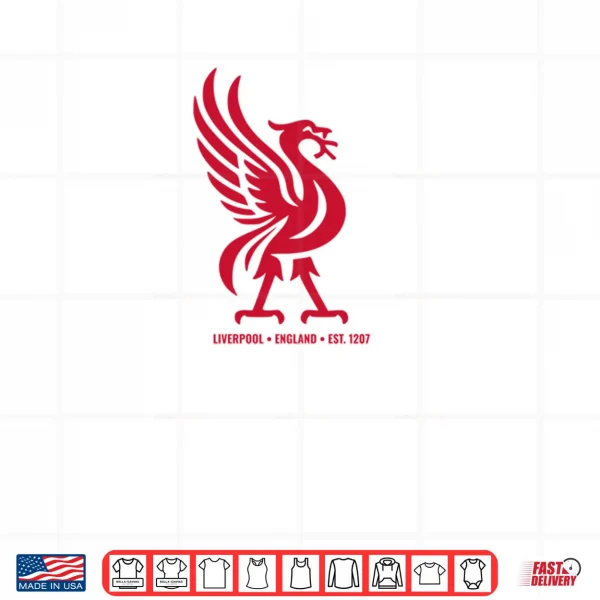 Design Liverpool England Est. 1207 Colossal Liverbird Red Shirt