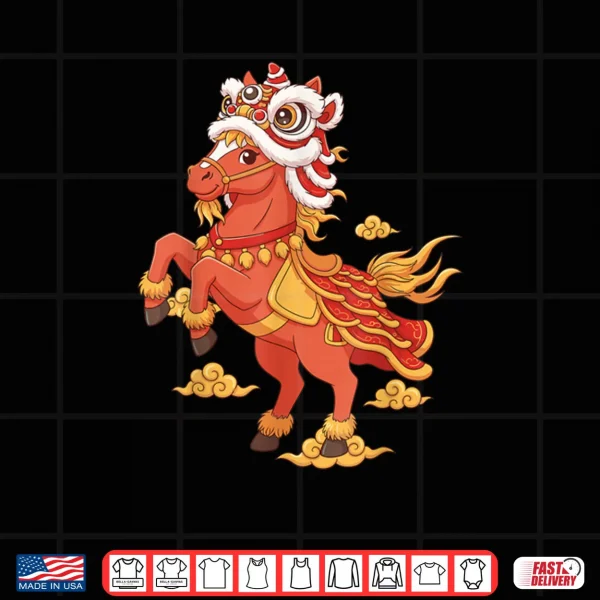 Design Lunar New Year of The Horse Lion Dance Chinese New Year Shirt