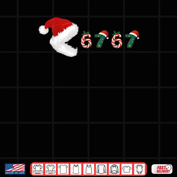 Design Merry Christmas Pajamas Eating 67 Meme Six Seven Shirt