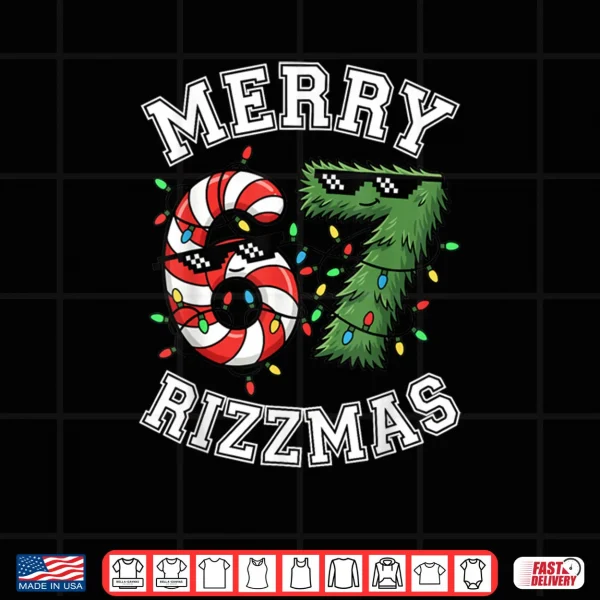 Merry Rizzmas 67 Candy Cane Tree Sunglasses Shirt 4 Design Merry Rizzmas 67 Candy Cane Tree Sunglasses Shirt