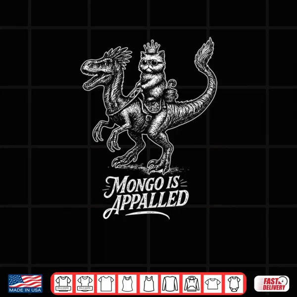 Design Mongo Is Appalled Princess Cat Riding Dinosaur Shirt