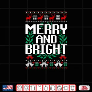 Design Moody and Uptight Merry and Xmas Bright Matching Couple Shirt