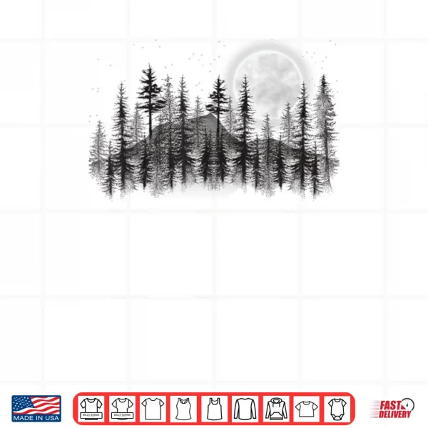 Mountain Forest Moon and Stars Night Sky Shirt 4 Design Mountain Forest Moon and Stars Night Sky Shirt