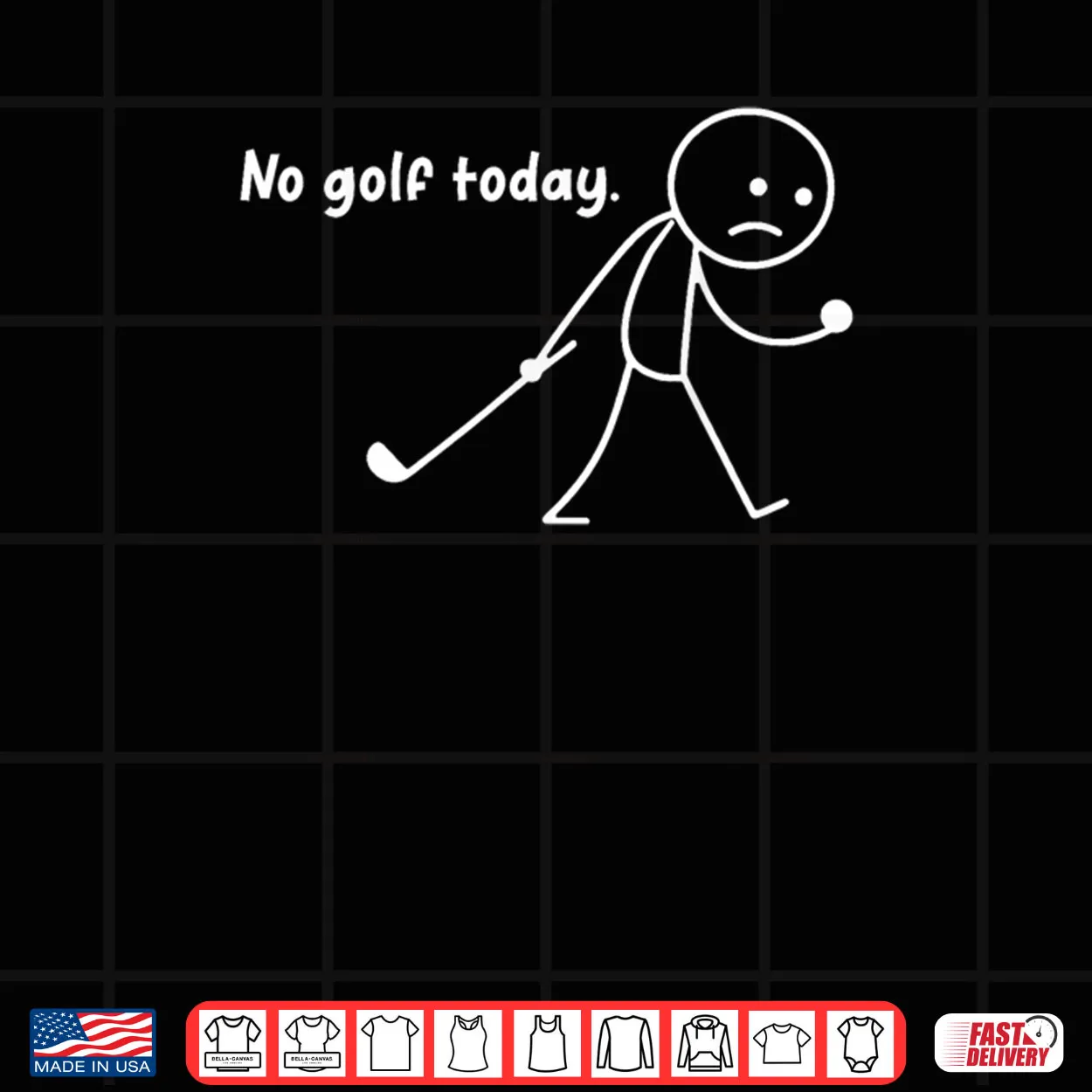 No Golf Today Sad Stickman Golfer Golfers Shirt No Golf Today Sad Stickman Golfer Golfers Shirt