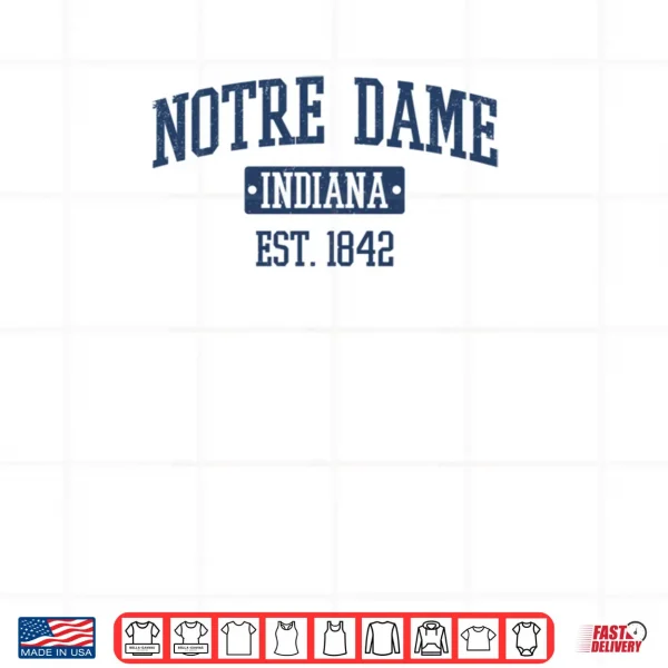 Design Notre Dame Indiana in Vintage 80s 90s Style Sports Shirt