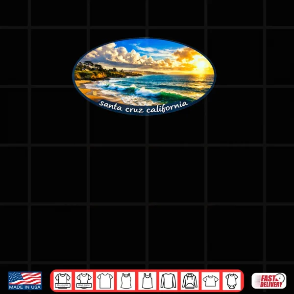 Design Ocean Coastal Art Santa Cruz California Original Photo Shirt