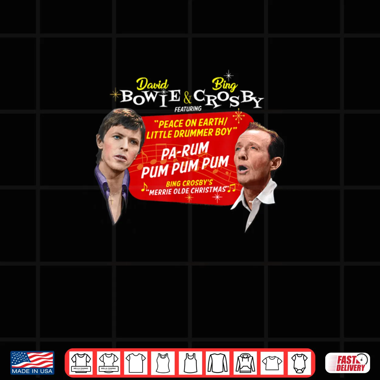 Official Bing Crosby David Bowie Christmas Music Shirt Official Bing Crosby David Bowie Christmas Music Shirt