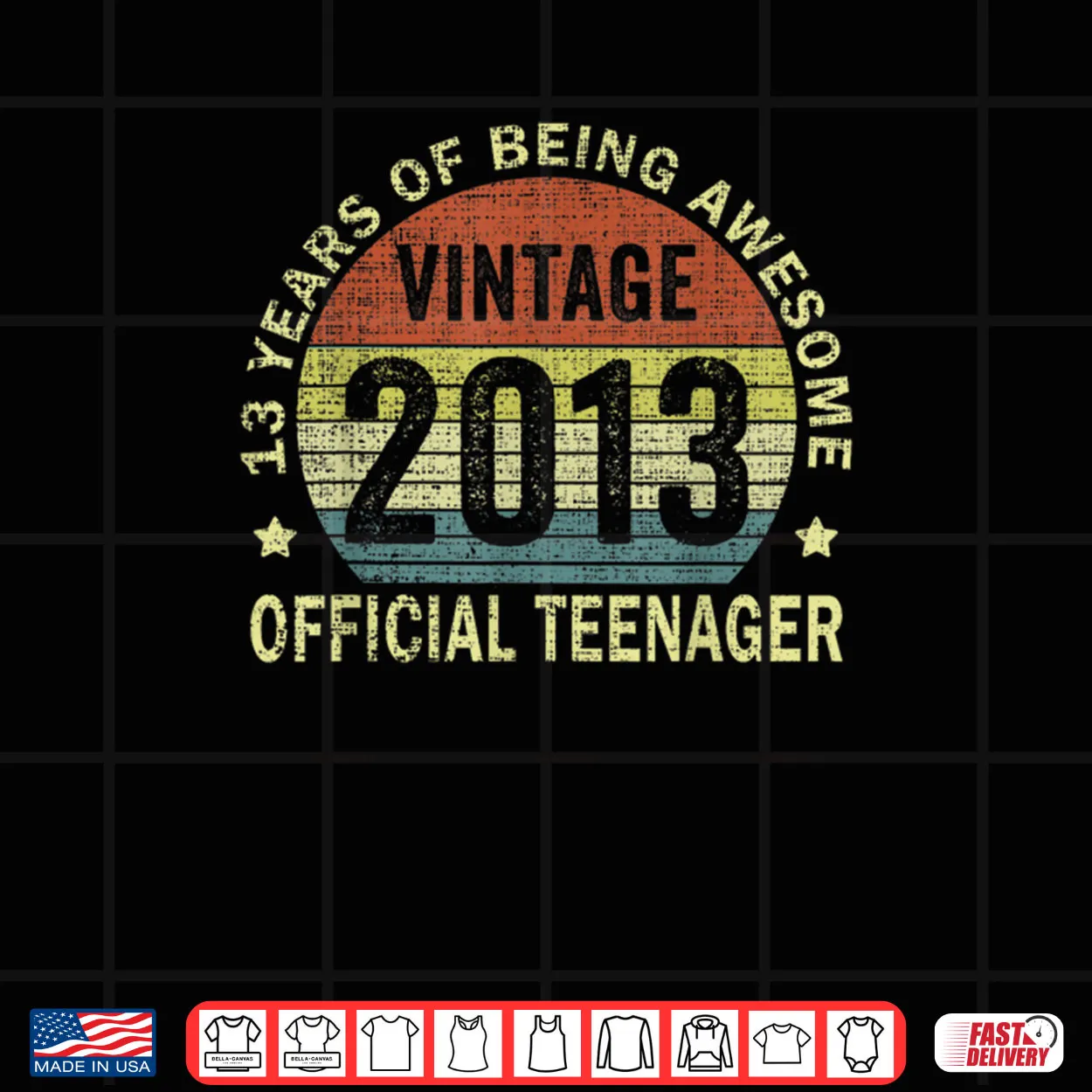 Official Teenager Awesome Since 2013 13th Birthday Shirt Official Teenager Awesome Since 2013 13th Birthday Shirt