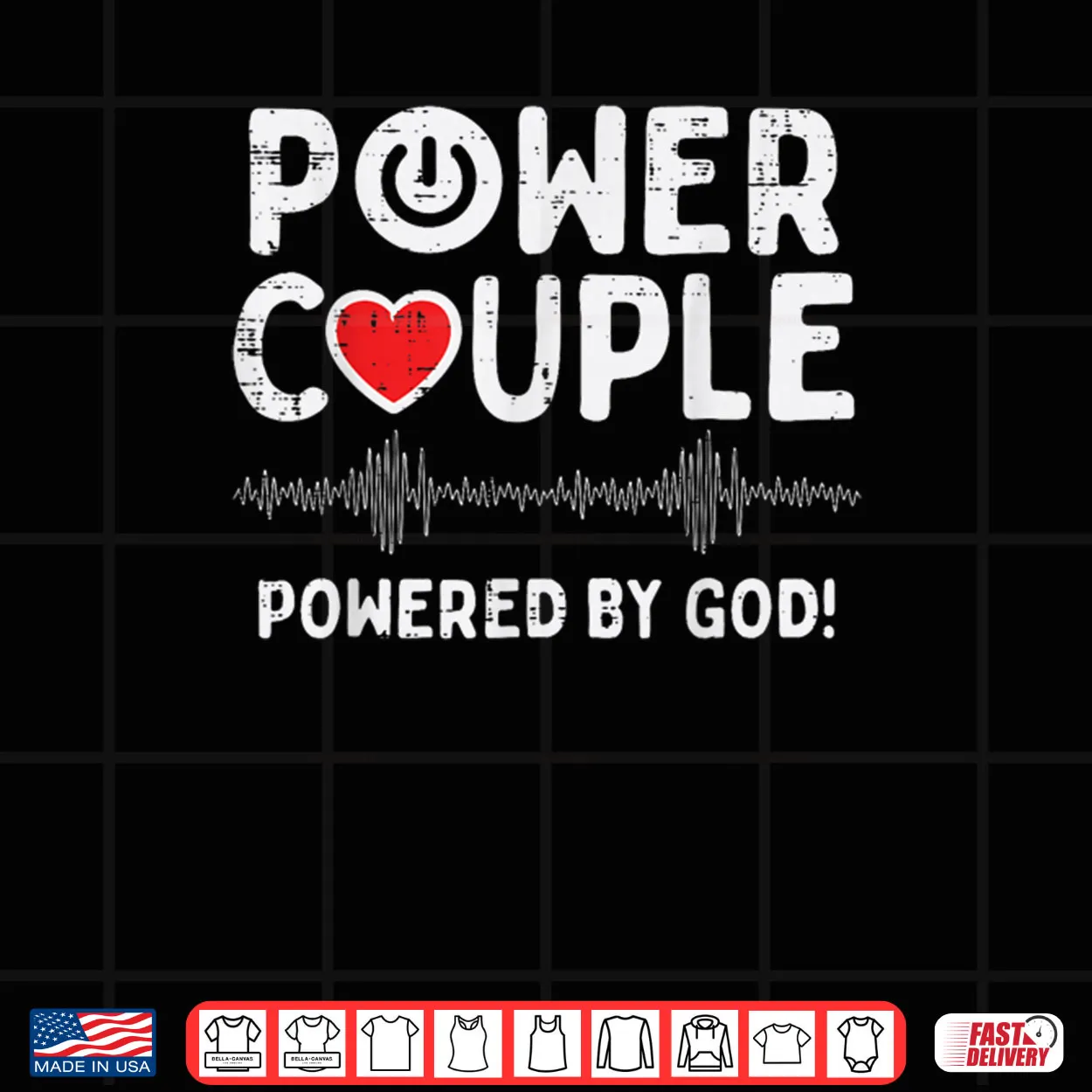Powered God Christian Valentines Day Couple Shirt Powered God Christian Valentines Day Couple Shirt