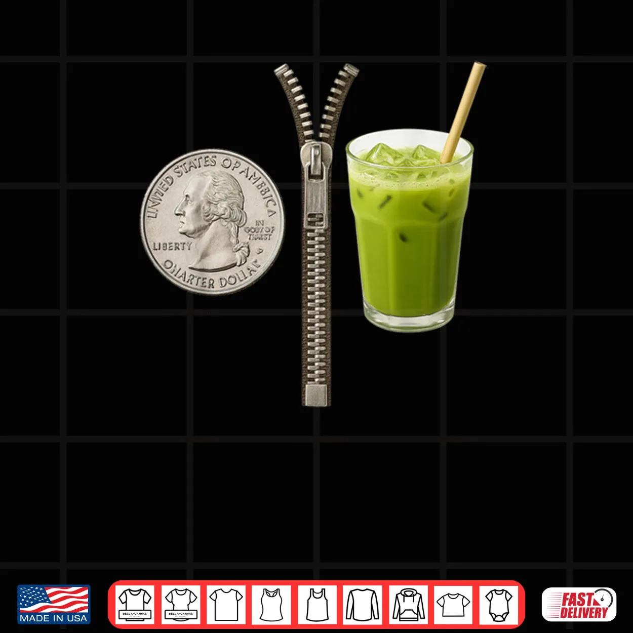 Quarter Zips and Matcha Funny Meme Saying Shirt Quarter Zips and Matcha Funny Meme Saying Shirt