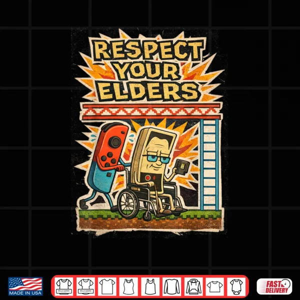 Design Respect Your Elders Gamer Controller 80s Retro Poster Shirt
