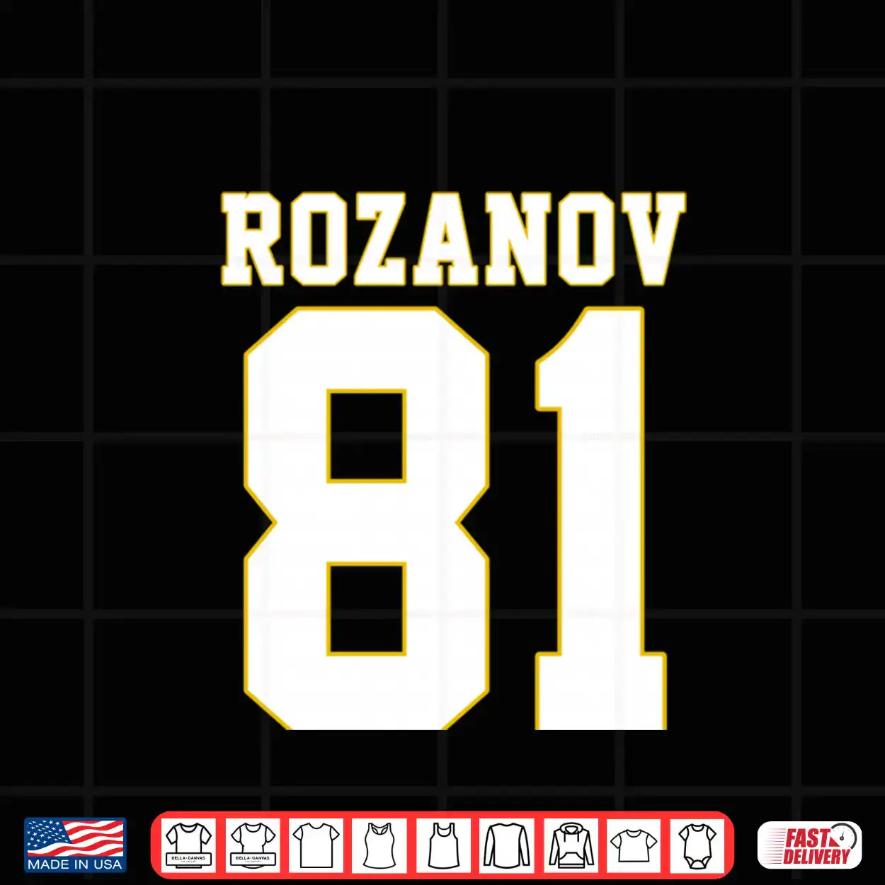 Rozanov 81 Bold Varsity Retro Athletic Number Shirt Rozanov 81 Bold Varsity Retro Athletic Number Shirt