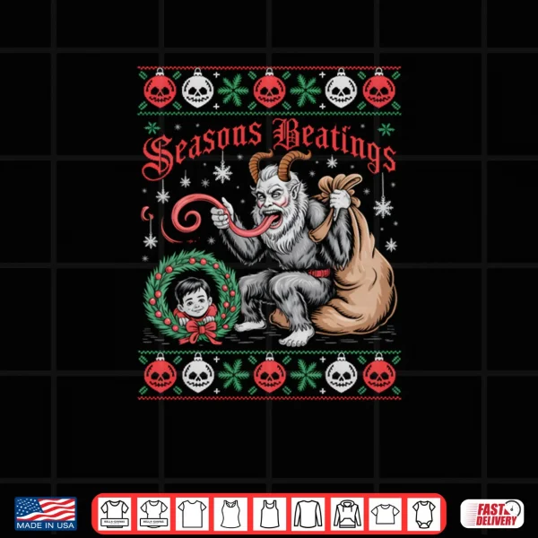 Design Seasons Beatings Krampus Christmas Sweater Shirt