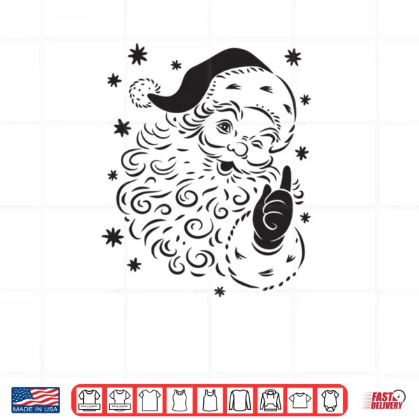 Design Simple Cute Winking Santa Shirt