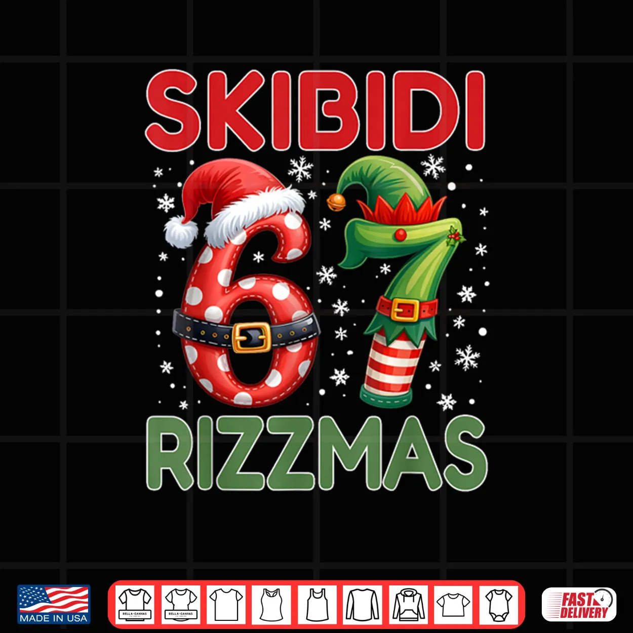 Skibidi Rizzmas 67 Christmas Six Seven Xmas Shirt Skibidi Rizzmas 67 Christmas Six Seven Xmas Shirt
