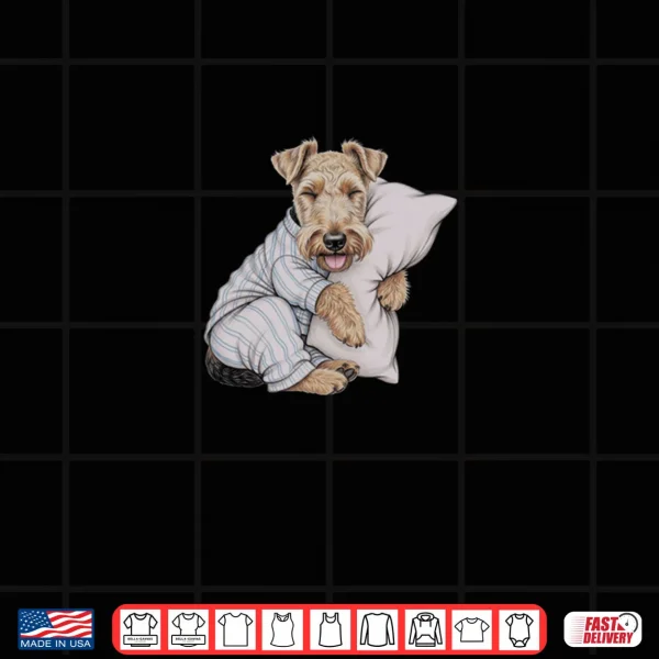 Design Sleeping Pajama Welsh Terrier Drawing Art Shirt