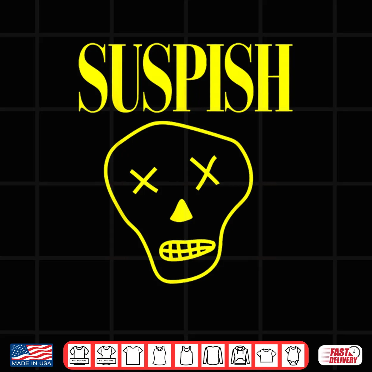 Suspish Skull Design Funny Cartoon Spooky True Crime Shirt Suspish Skull Design Funny Cartoon Spooky True Crime Shirt