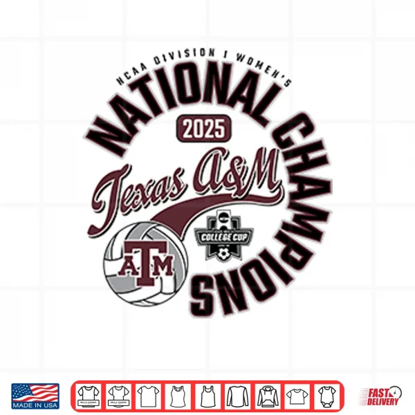 Design Texas AM Aggies National Champs 2025 Volleyball Shirt 1
