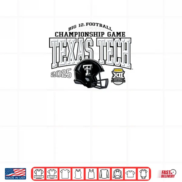 Design Texas Tech Red Raiders Big 12 Championship 2025 Football Red Shirt