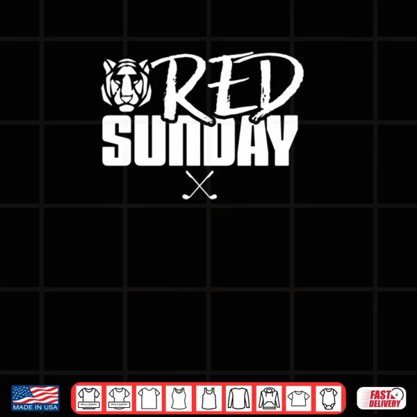 Design Tiger Red Sunday Golf Shirt