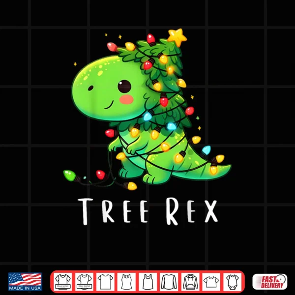 Design Tree Rex Xmas Trex Boys Toddler Christmas Dinosaur Shirt