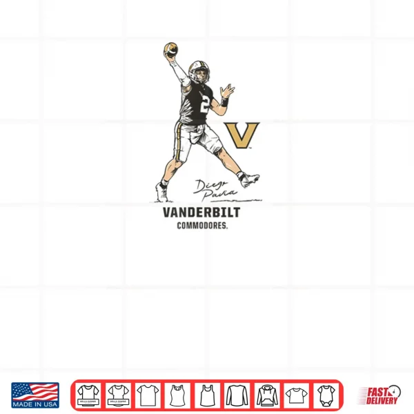 Design Vanderbilt Football Diego Pavia Superstar Pose Vanderbilt Shirt 1