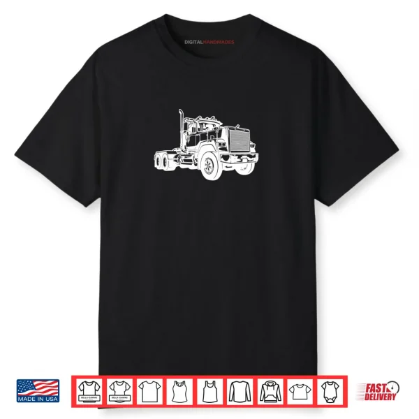 Diesel Truck Day Cab Big Rig Driver Graphic Art Shirt