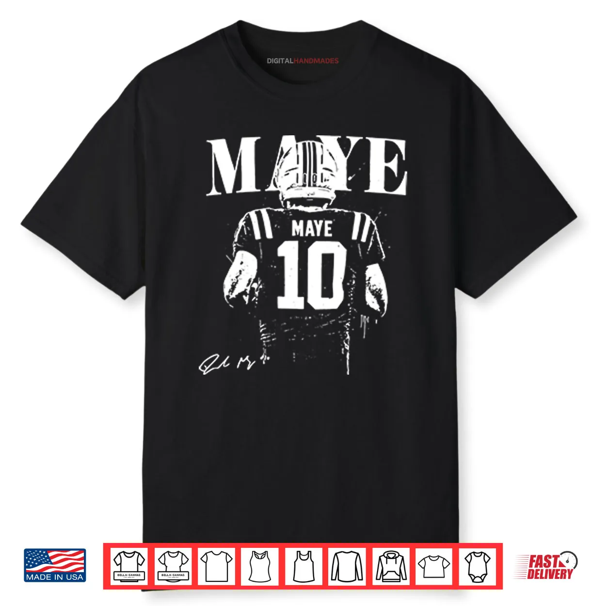 Drake Maye QB Football Shirt Drake Maye QB Football Shirt