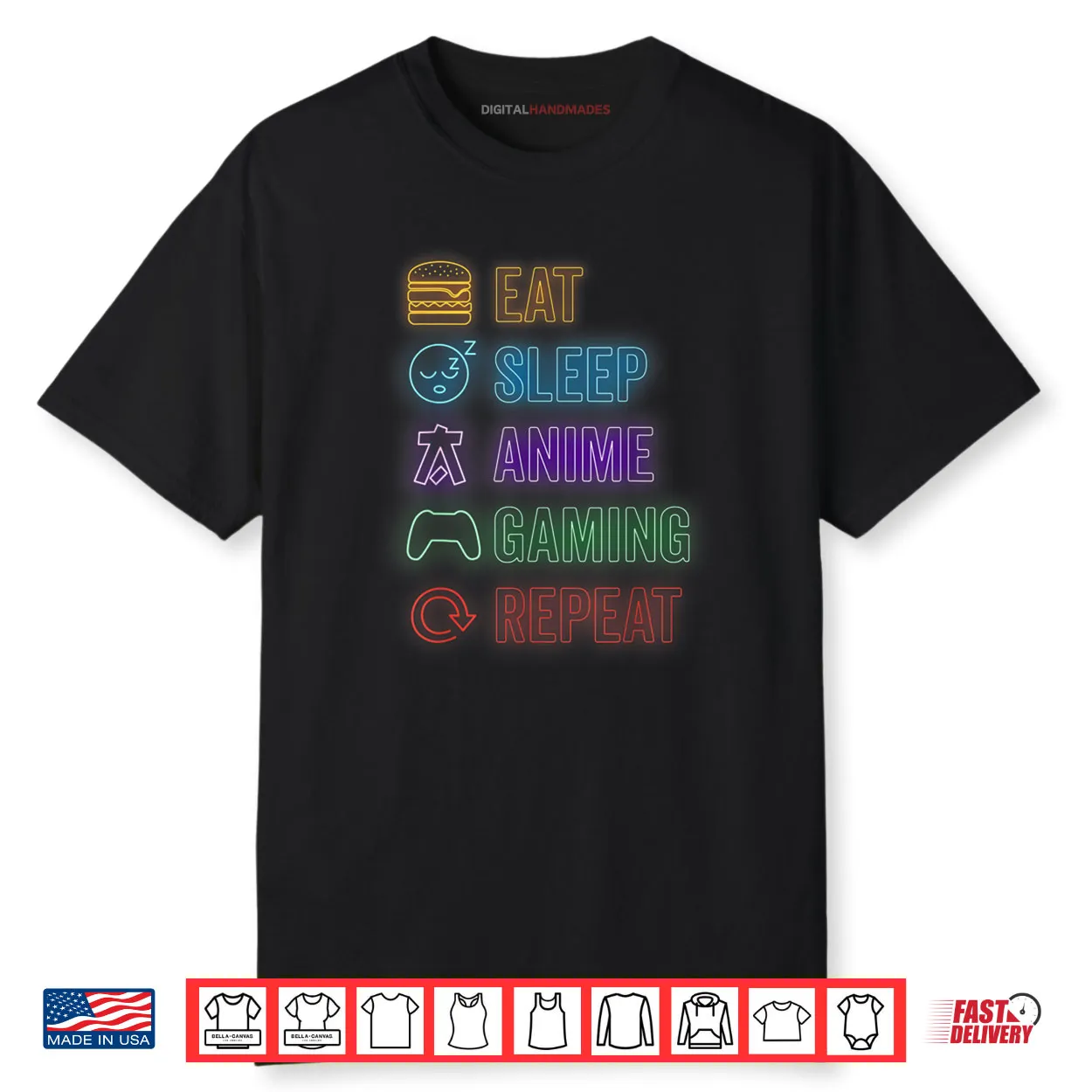 Eat Sleep Anime Gaming Repeat Gamer Anime Shirt Eat Sleep Anime Gaming Repeat Gamer Anime Shirt
