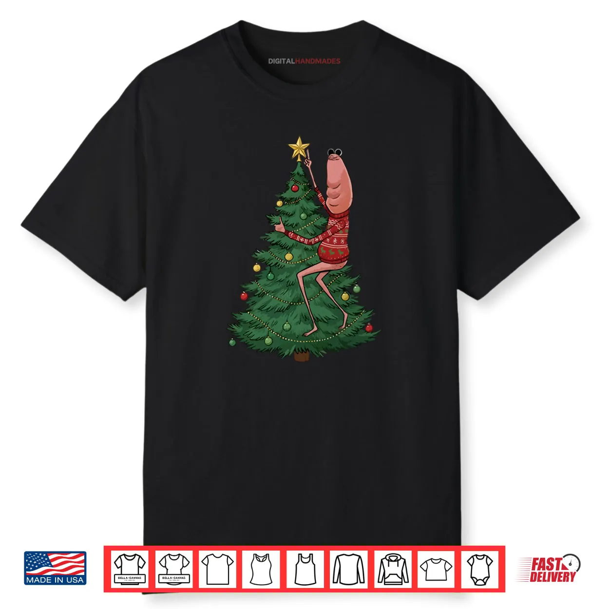 Embroidered Marcus The Worm Christmas Meme Shirt Embroidered Marcus The Worm Christmas Meme Shirt