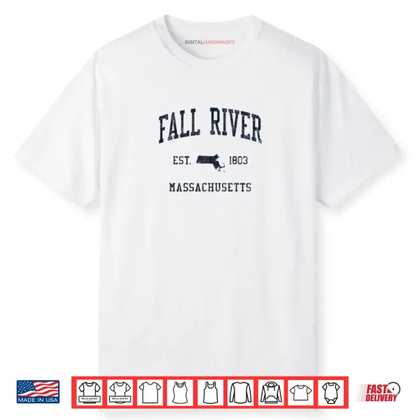 Fall River MA JN1 Vintage Athletic Blue Design Shirt