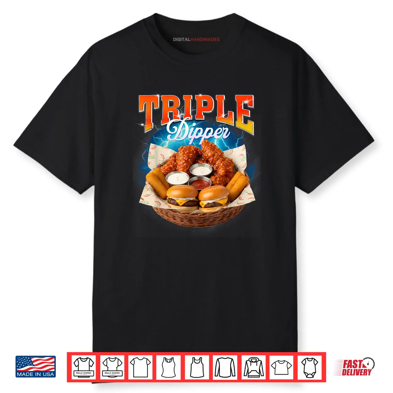 Fast Food Hamburger Chicken Nugget Foodie Triple A Dipper Shirt Fast Food Hamburger Chicken Nugget Foodie Triple A Dipper Shirt