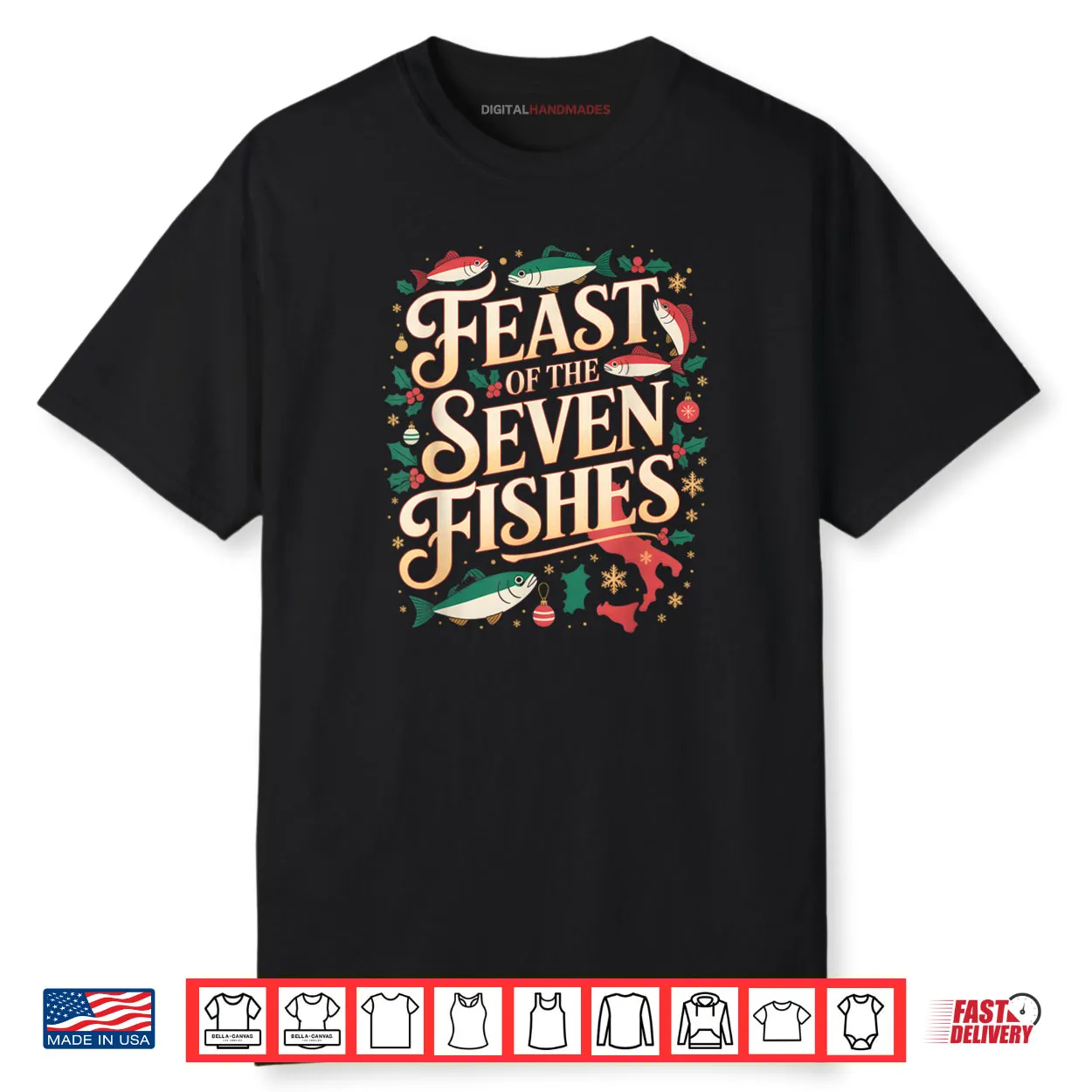Feast of The Seven Fishes Italy La Vigilia Christmas Eve Shirt Feast of The Seven Fishes Italy La Vigilia Christmas Eve Shirt