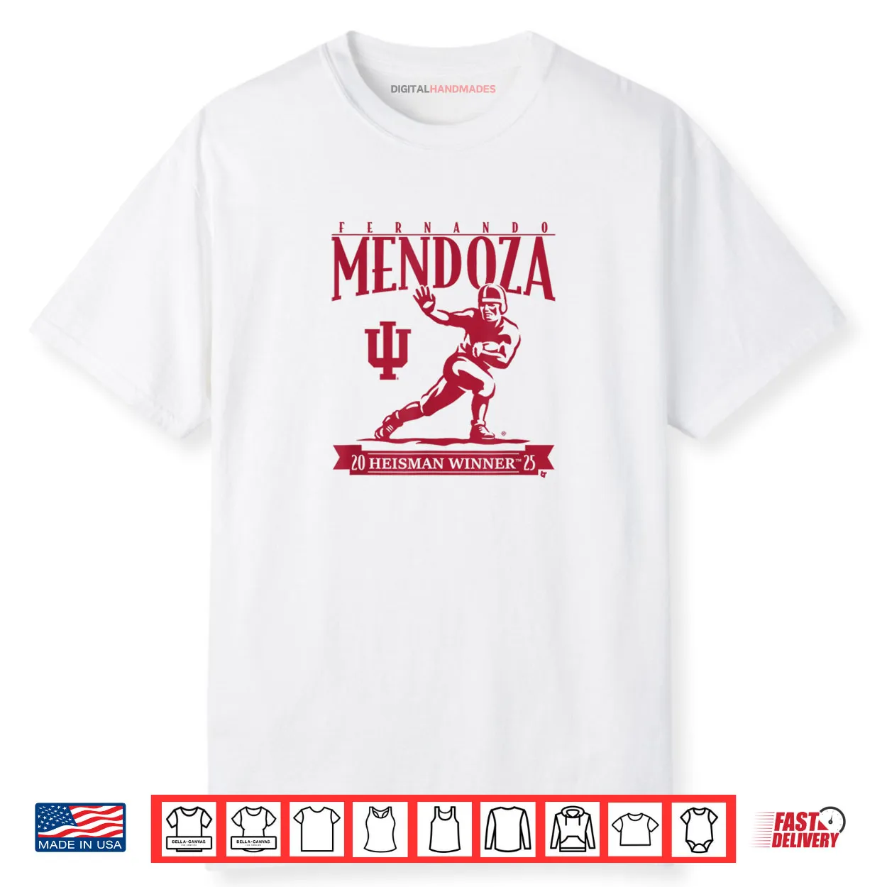Fernando Mendoza Heisman Trophy Indiana Football Shirt Fernando Mendoza Heisman Trophy Indiana Football Shirt