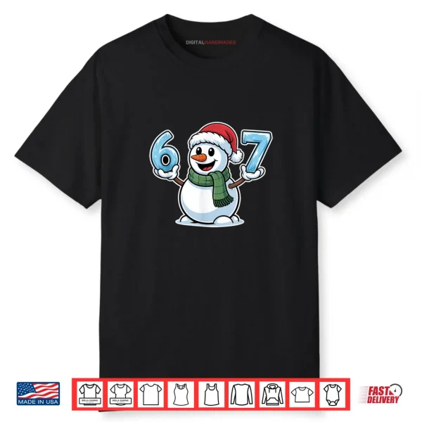 Festive Snowman Christmas Winter Cheer 67 Number Shirt