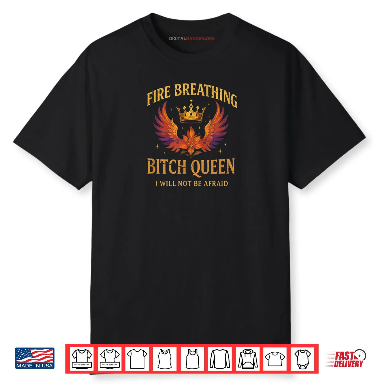 Fire Breathing Bitch Queen I Will Not Be Afraid Fantasy Book Shirt Fire Breathing Bitch Queen I Will Not Be Afraid Fantasy Book Shirt