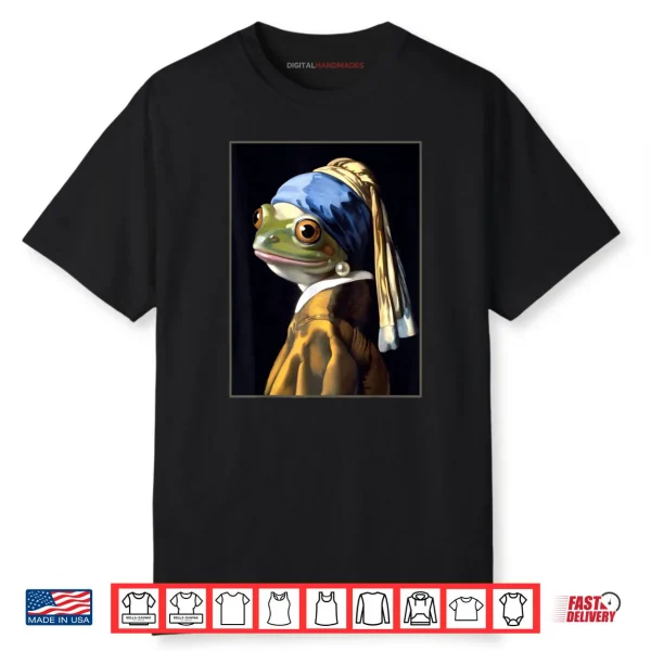 Frog Vermeer’s Girl with a Pearl Earring Parody Meme Shirt